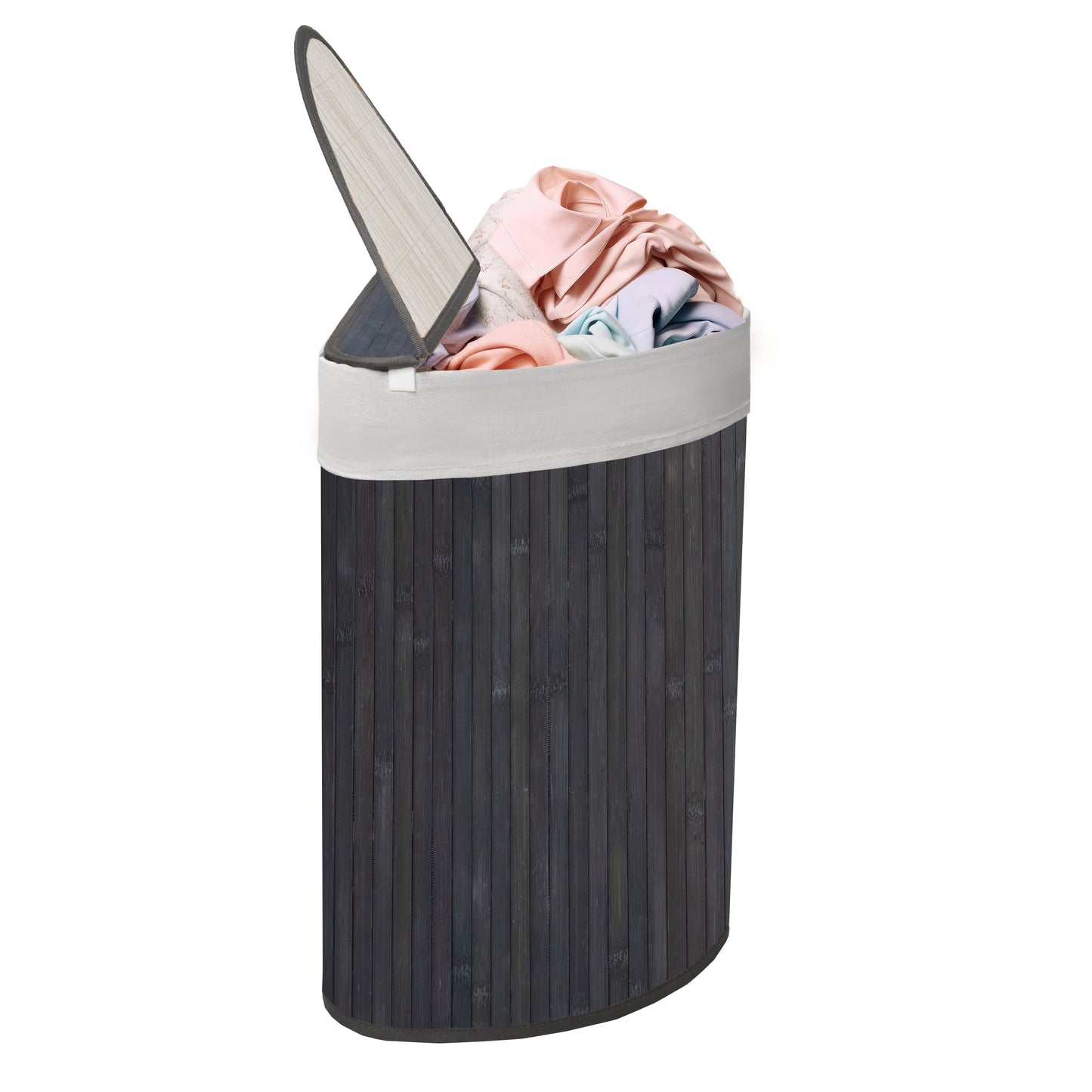 KNIGHT's bamboo corner laundry hamper -Grey