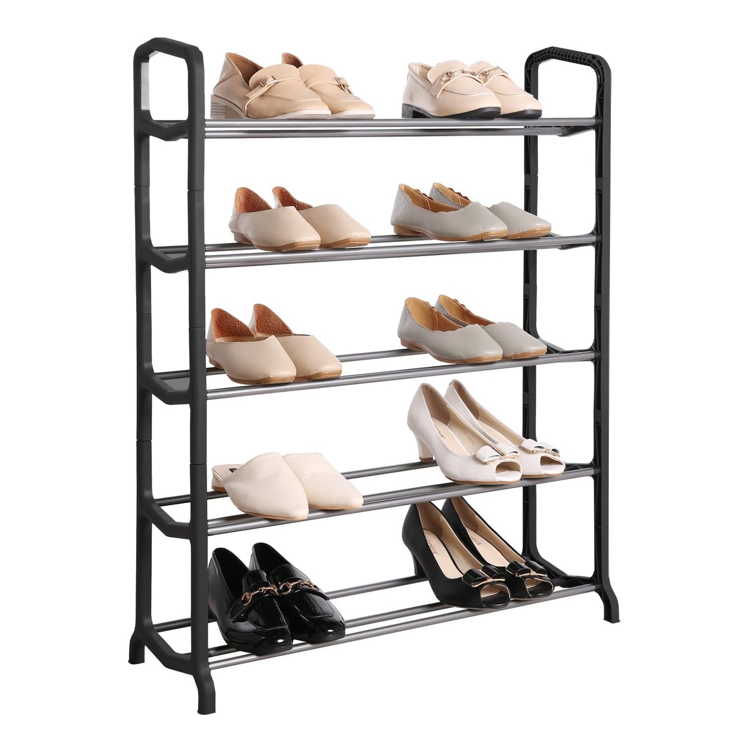 Knight 5 Tier Shoe Rack | Space Saving Shoe Storage Holds 15-20 Pairs of Shoes | Sturdy Shoe Organiser for Living Room, Hallway, Cloakroom | Matt Finish