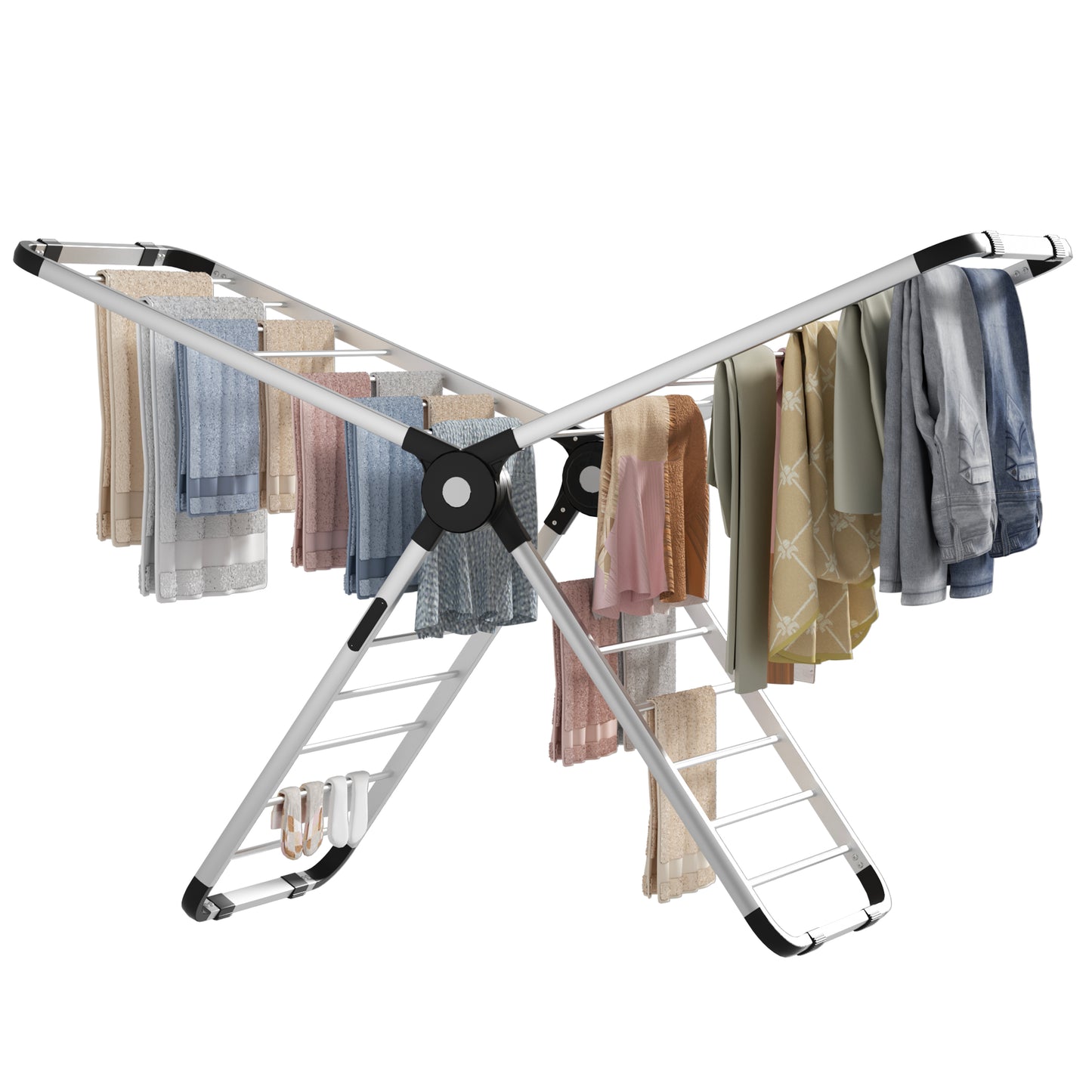 Aero Dry-Series X Heated Clothes Airer, 320W Heated Clothes Dryer, 26 Heated Rails with 9H Timer, Fast Drying, Efficient Electric Drying Rack, Patent Design.