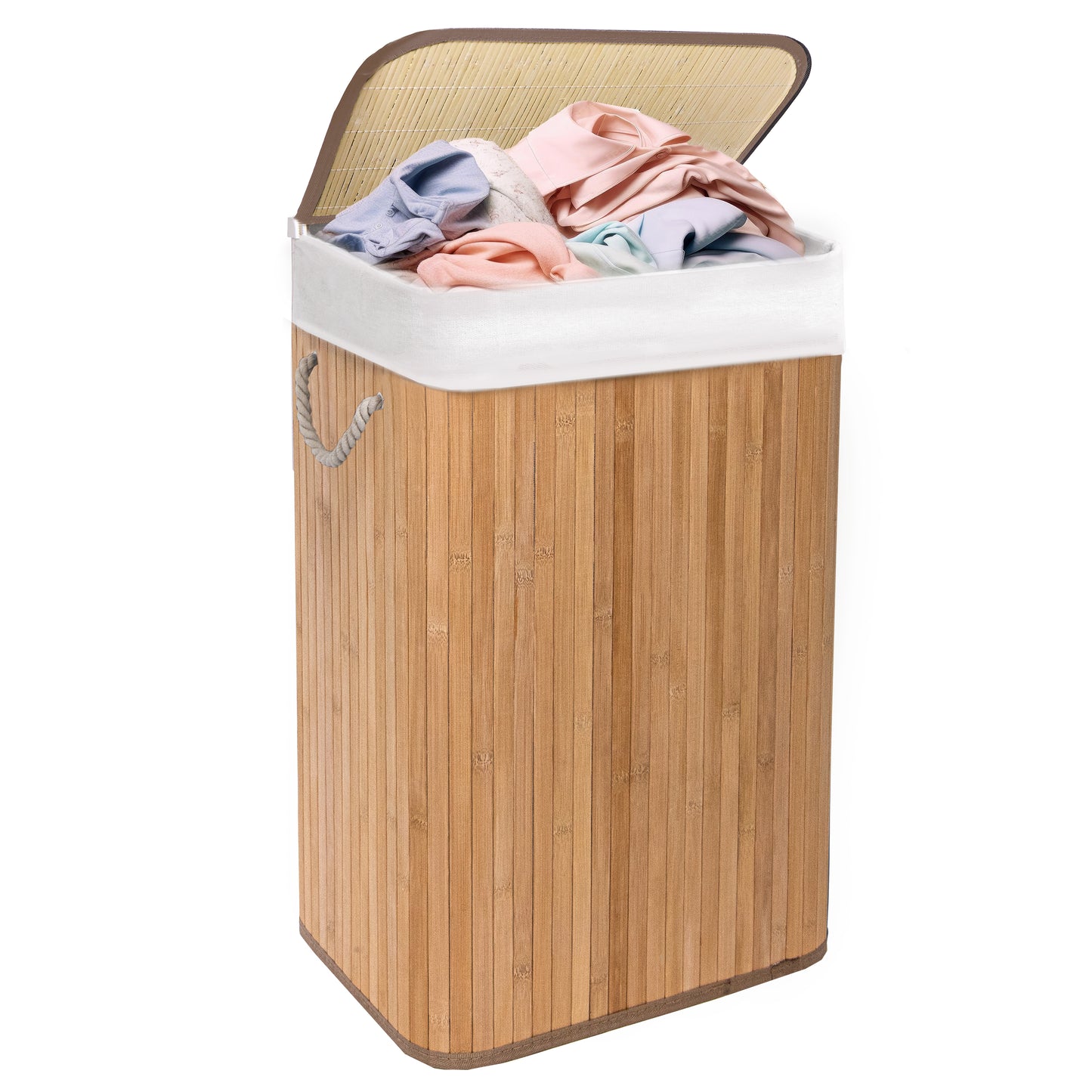 KNIGHT Bamboo Laundry Basket, 72L- Natural