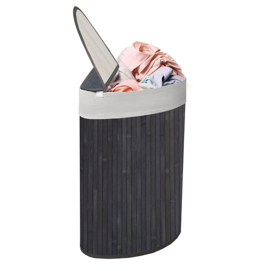 KNIGHT's bamboo corner laundry hamper -Grey