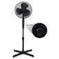16'' Oscillating Pedestal Fan | Adjustable Height Up to 140cm | Quiet Cooling with Rotary Speed Control | Tilting Head | Energy-Efficient Standing Fan for Home, Bedroom & Office (Matt Black) [Energy Class A+++]