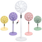 Knight 2 in 1 16" Pedestal Stand & Desk Fan | Remote Control, Timer, 3 speed Setting | 10 Blades Turbo Wind | Round Base Fan | Oscillation | Easy Assemble - No Tools | Detachable & Washable Head. [Energy Class A+++]-Off White