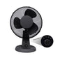 12" Desk Fan | Matt Black | 4 Position Rotary Knob | 3 Speed Setting | Oscillating & Tilting Head | Portable & Low Noise | Ideal for Office & Home [Upgraded Design] (Matt Black) [Energy Class A+++]