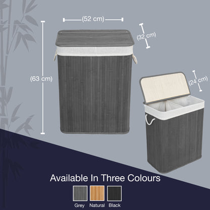 KNIGHT Bamboo Laundry Hamper 105L - Grey