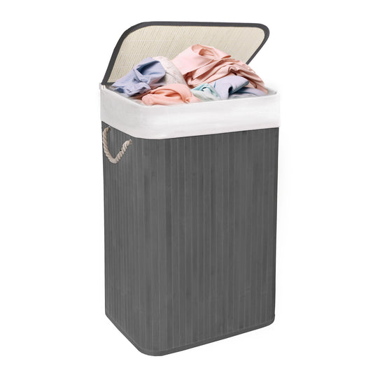KNIGHT Bamboo Laundry Basket, 72L Copyright: @2025 Knight Retail- Grey