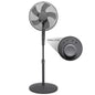 Knight 16" Heavy Duty 5 Blade Pedestal Stand Fan, 140cm Adjustable Height, 3 Speed Setting, Heavy Round Base, Oscillating, Tilting head - Grey