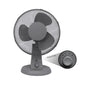 12" Desk Fan | Matt Black | 4 Position Rotary Knob | 3 Speed Setting | Oscillating & Tilting Head | Portable & Low Noise | Ideal for Office & Home [Upgraded Design] (Matt Grey) [Energy Class A+++]