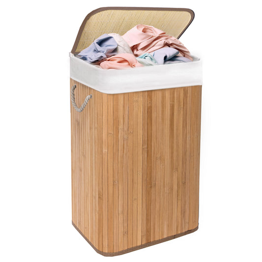 KNIGHT Bamboo Laundry Basket, 72L- Natural